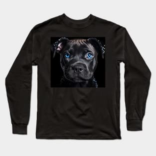 Black Staffy Puppy Long Sleeve T-Shirt